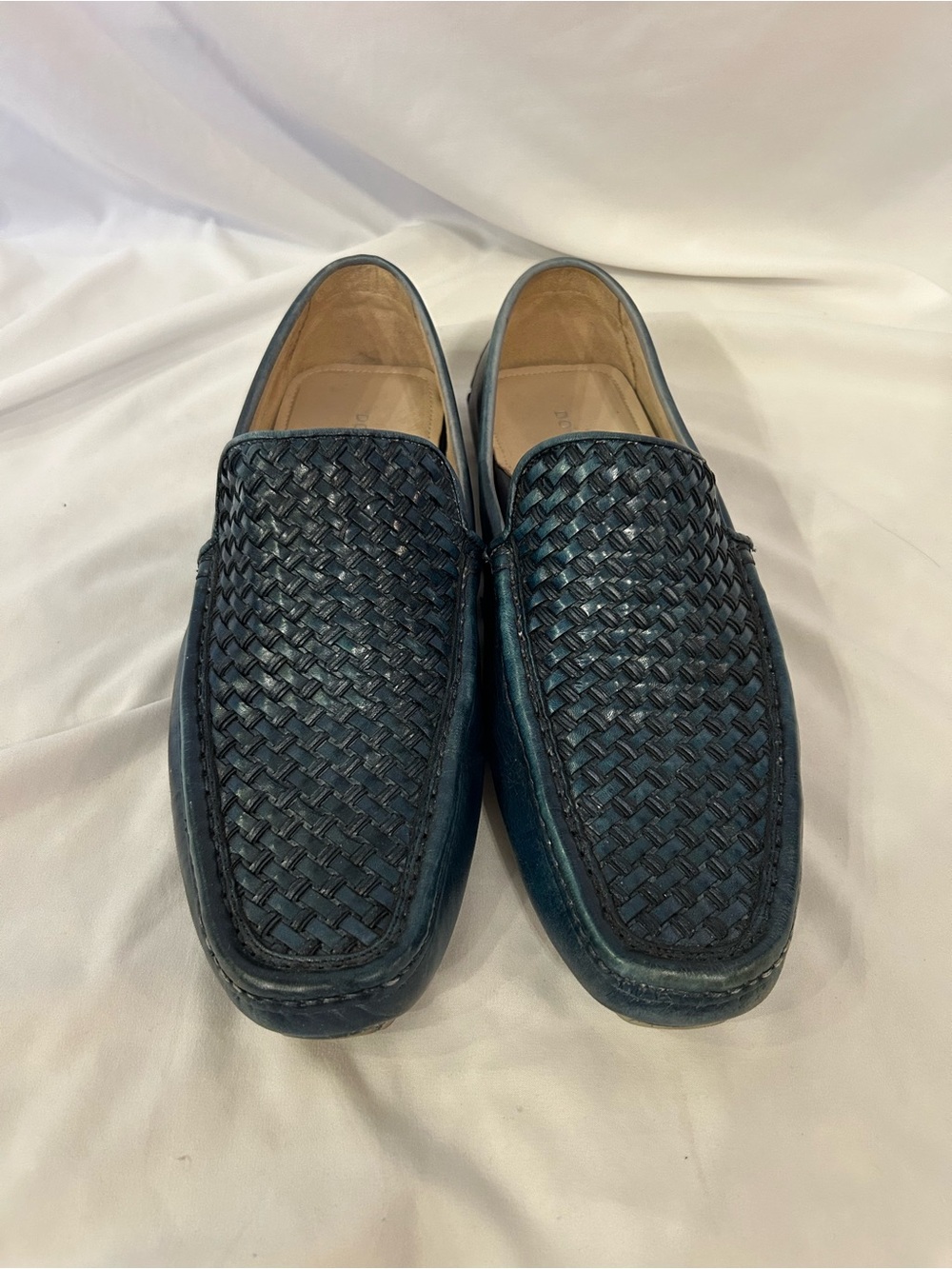 Donald Pliner Men’s Damiano Woven‎ Leather Driving Loafer Sz 9.5 Blue